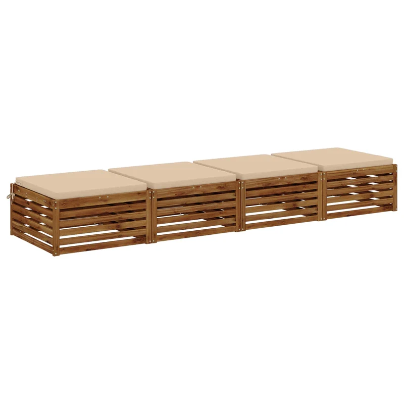 Seat Cushions SOEST 4 pcs 100% Polyester Cream 60 x 60 x 5 cm
