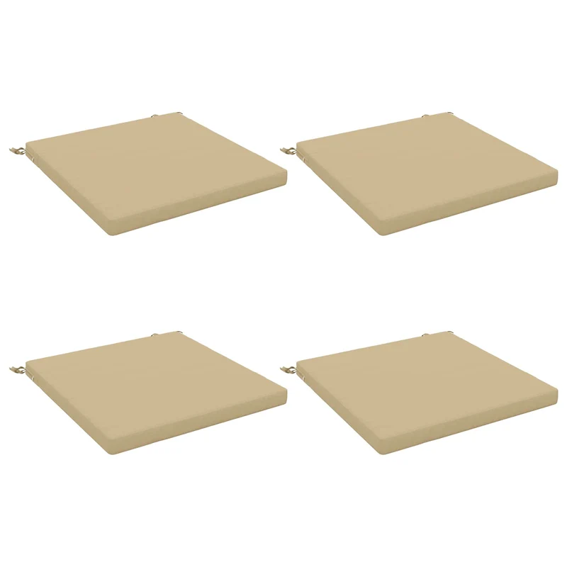 Seat Cushions SOEST 4 pcs 100% Polyester Beige 60 x 60 x 5 cm