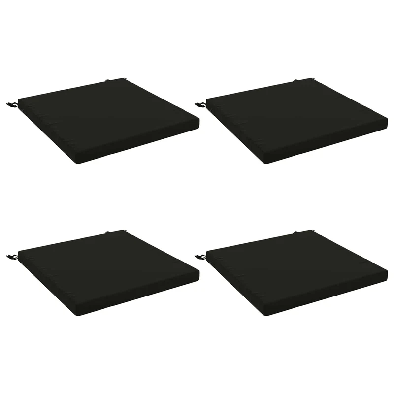Seat Cushions SOEST 4 pcs 100% Polyester Black 60 x 60 x 5 cm