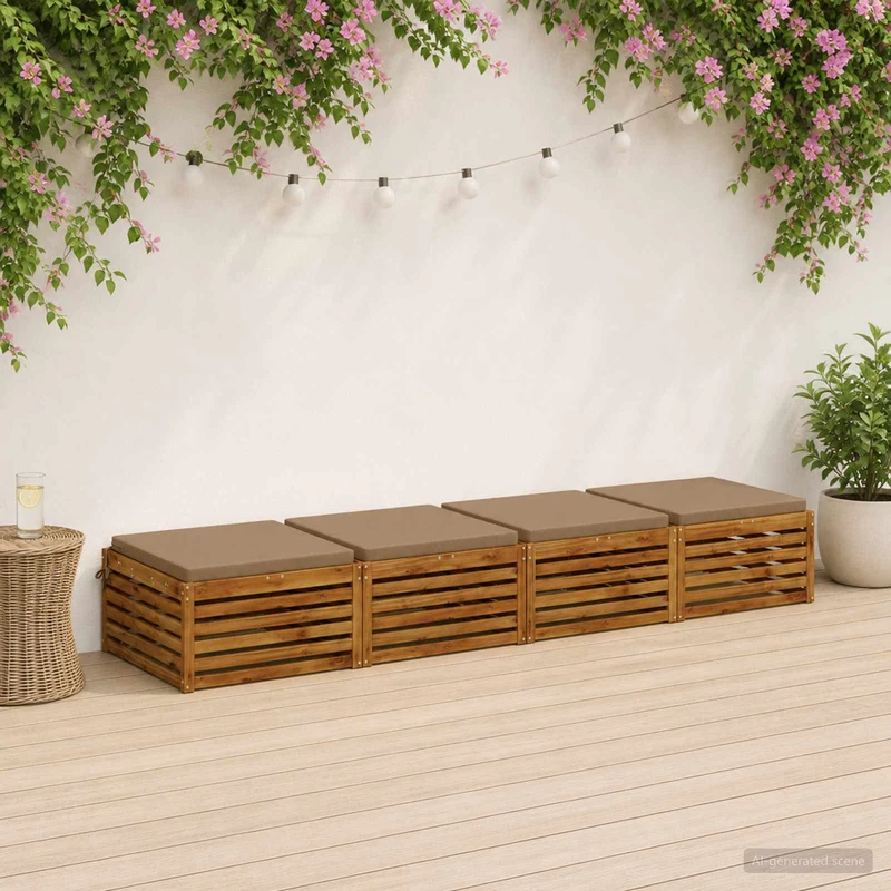 Seat Cushions SOEST 4 pcs 100% Polyester Taupe 70 x 70 x 5 cm