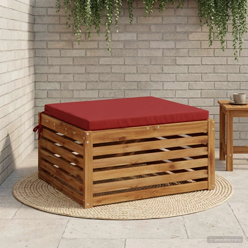Seat Cushions SOEST 100% Polyester Wine Red 70 x 70 x 5 cm