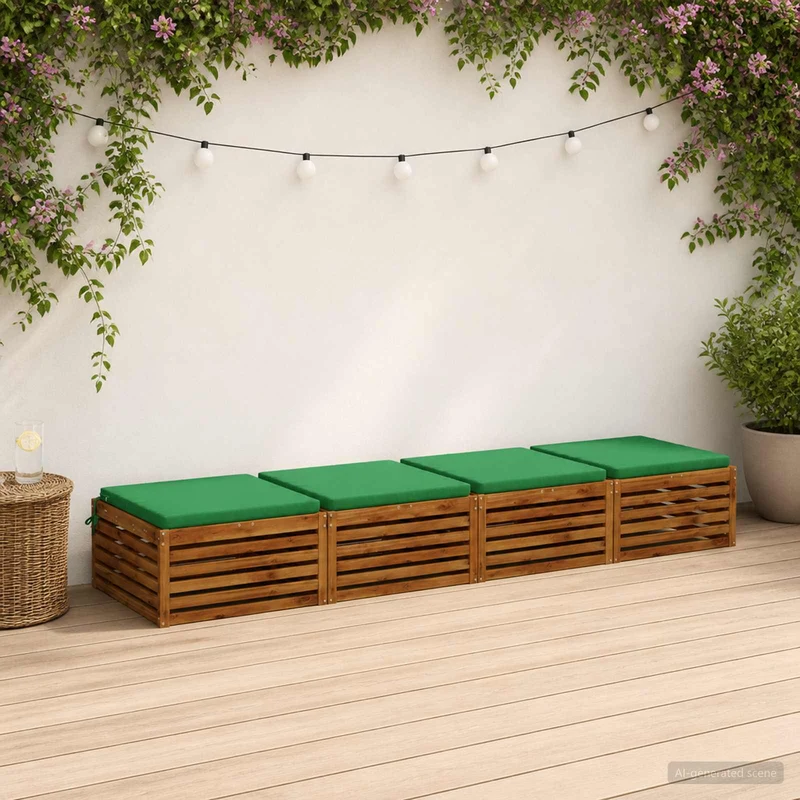Seat Cushions SOEST 4 pcs 100% Polyester Green 60 x 60 x 5 cm