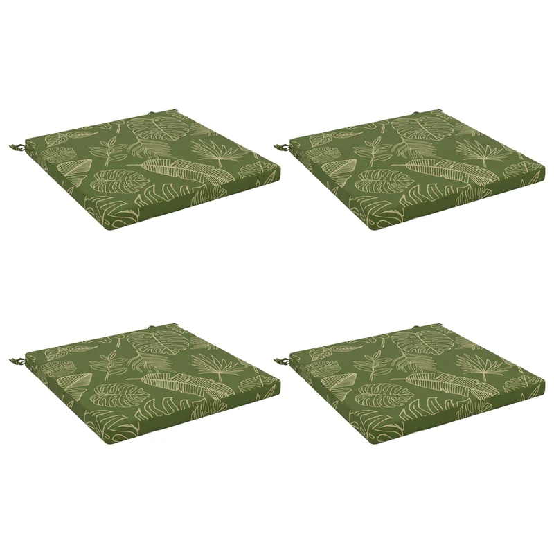 Seat Cushions SOEST 4 pcs 100% Polyester Leaf Design