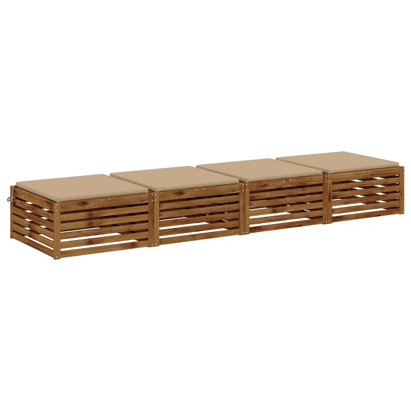 Seat Cushions SOEST 4 pcs 100% Polyester Sand 80 x 80 x 3 cm