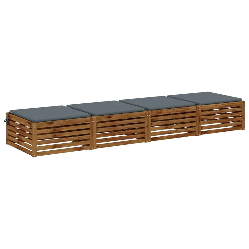 Seat Cushions SOEST 4 pcs 100% Polyester Blue 80 x 80 x 3 cm