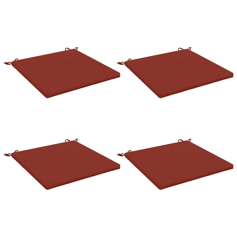 Seat Cushions SOEST 4 pcs 100% Polyester Red 80 x 80 x 3 cm