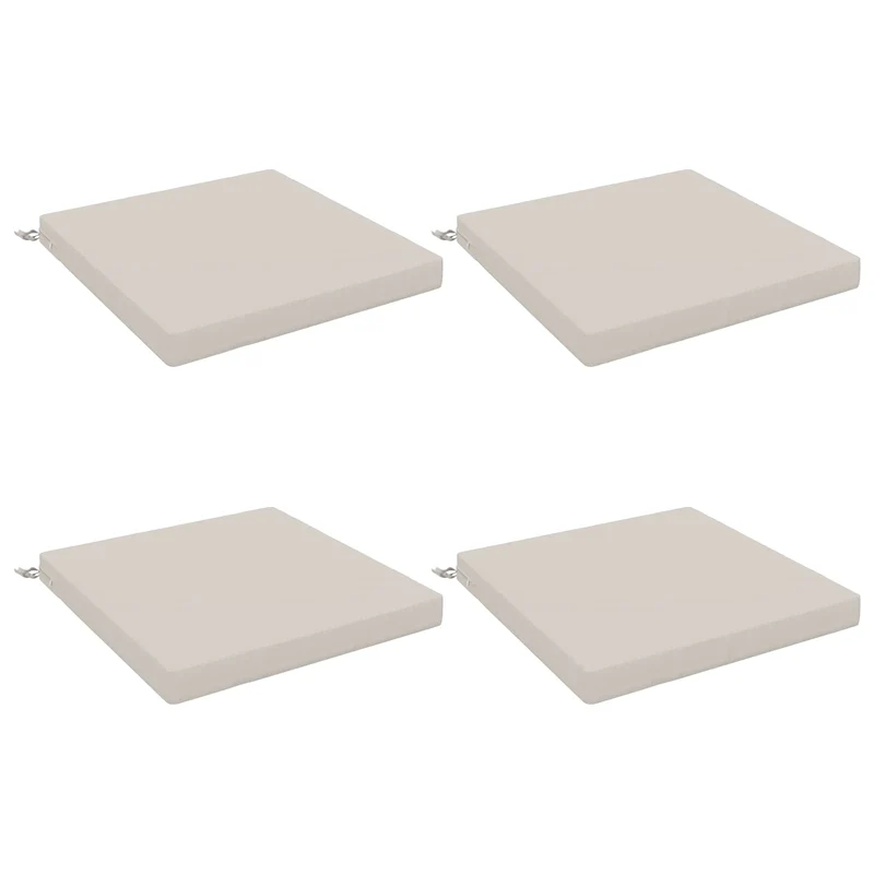 Seat Cushions SOEST 4 pcs 100% Polyester White 70 x 70 x 7 cm