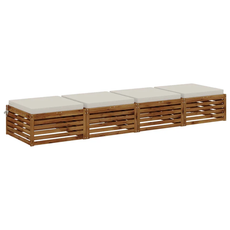 Seat Cushions SOEST 4 pcs 100% Polyester White 70 x 70 x 7 cm