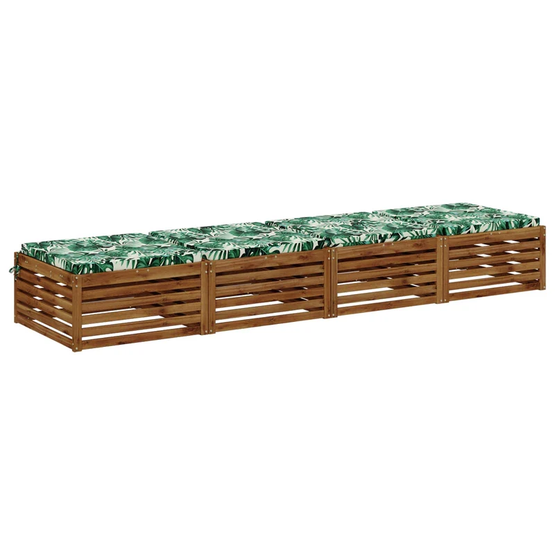 Seat Cushions SOEST 4 pcs 100% Polyester Leaf Pattern