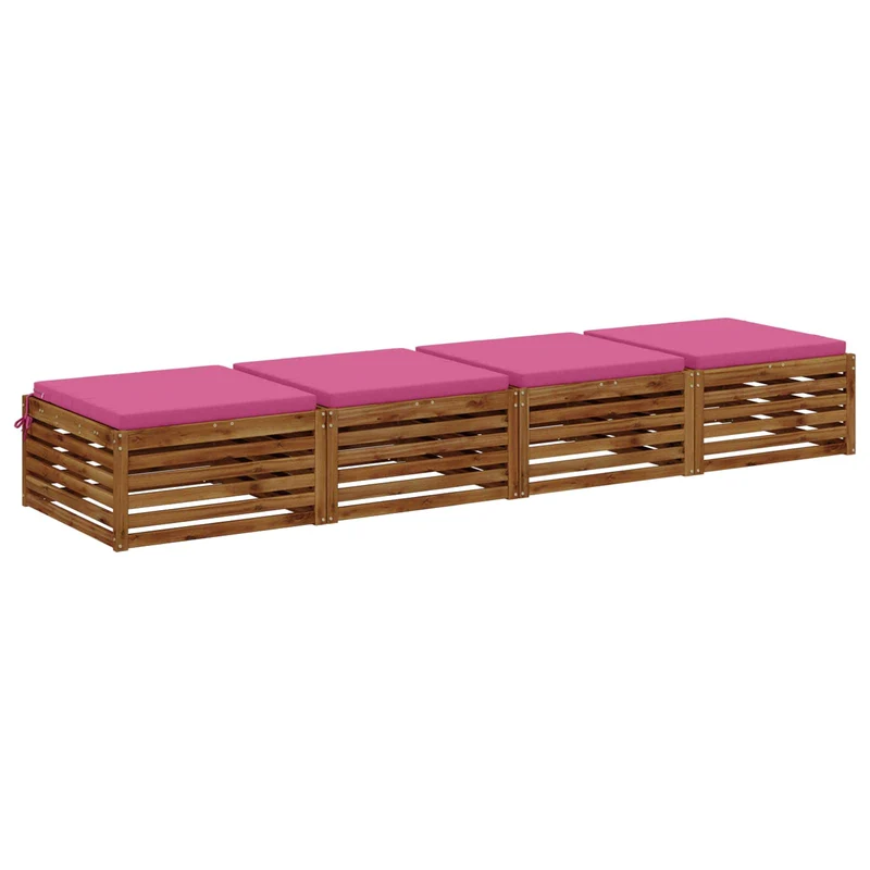 Seat Cushions SOEST 4 pcs 100% Polyester Pink 60 x 60 x 5 cm