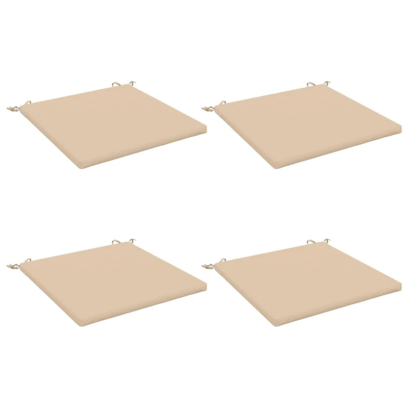 Seat Cushions SOEST 4 pcs 100% Polyester Cream 80 x 80 x 3 cm