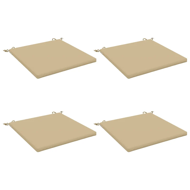 Seat Cushions SOEST 4 pcs 100% Polyester Beige 80 x 80 x 3 cm