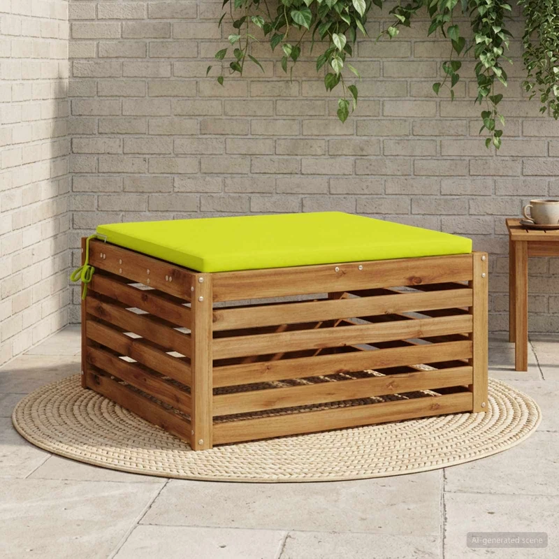 Seat Cushions SOEST 100% Polyester Bright Green 80 x 80 x 3 cm