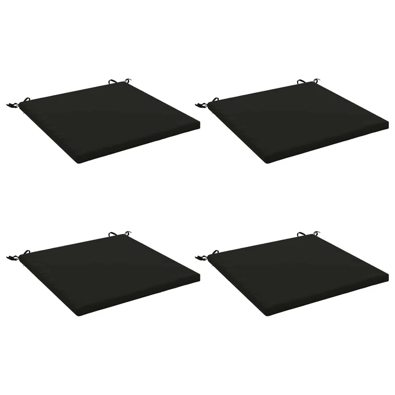 Seat Cushions SOEST 4 pcs 100% Polyester Black 80 x 80 x 3 cm