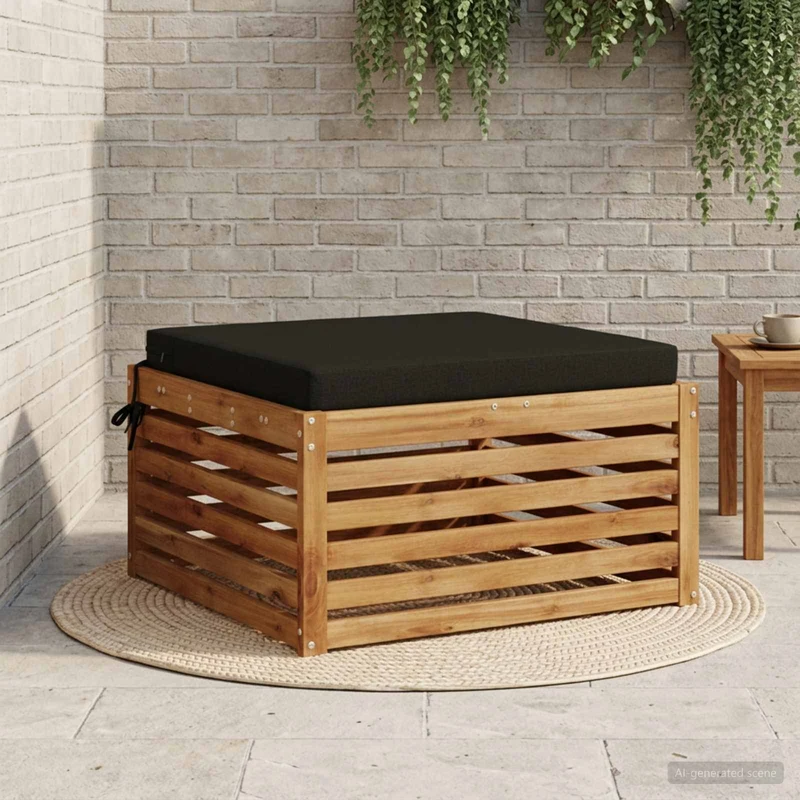Seat Cushions SOEST 100% Polyester Black 70 x 70 x 7 cm