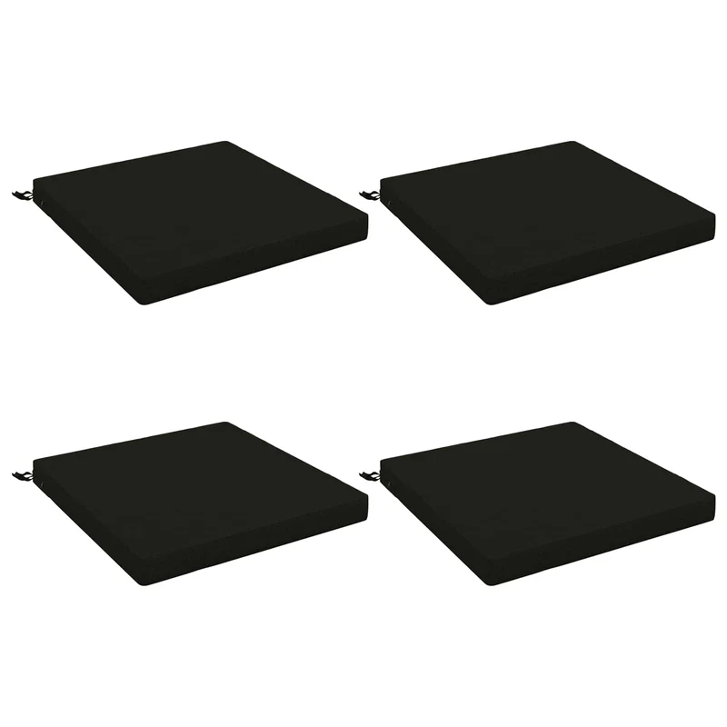 Seat Cushions SOEST 4 pcs 100% Polyester Black 70 x 70 x 7 cm