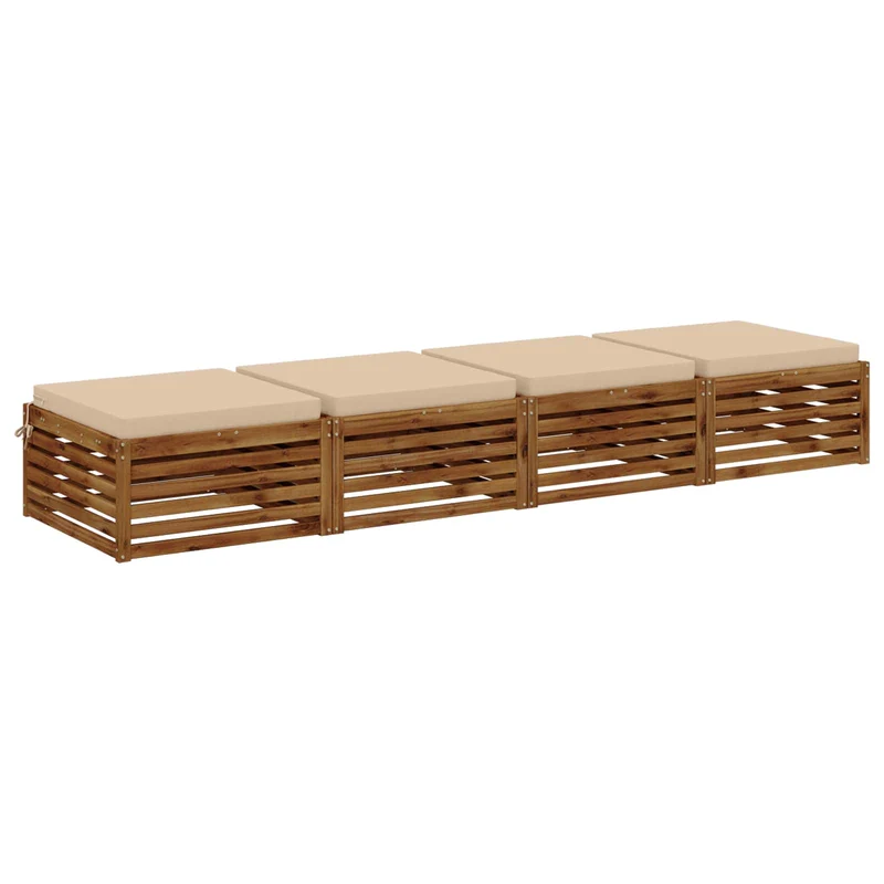 Seat Cushions SOEST 4 pcs 100% Polyester Cream 70 x 70 x 7 cm