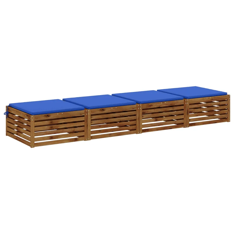 Seat Cushions SOEST 4 pcs 100% Polyester Royal Blue