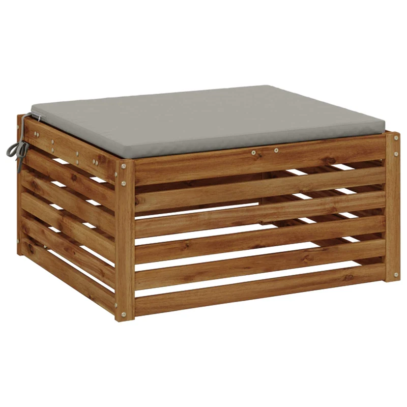 Seat Cushions SOEST 100% Polyester Grey 80 x 80 x 3 cm