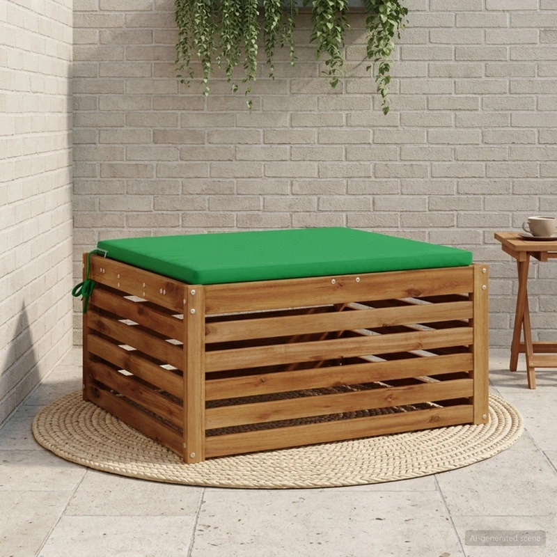 Seat Cushions SOEST 100% Polyester Green 80 x 80 x 3 cm