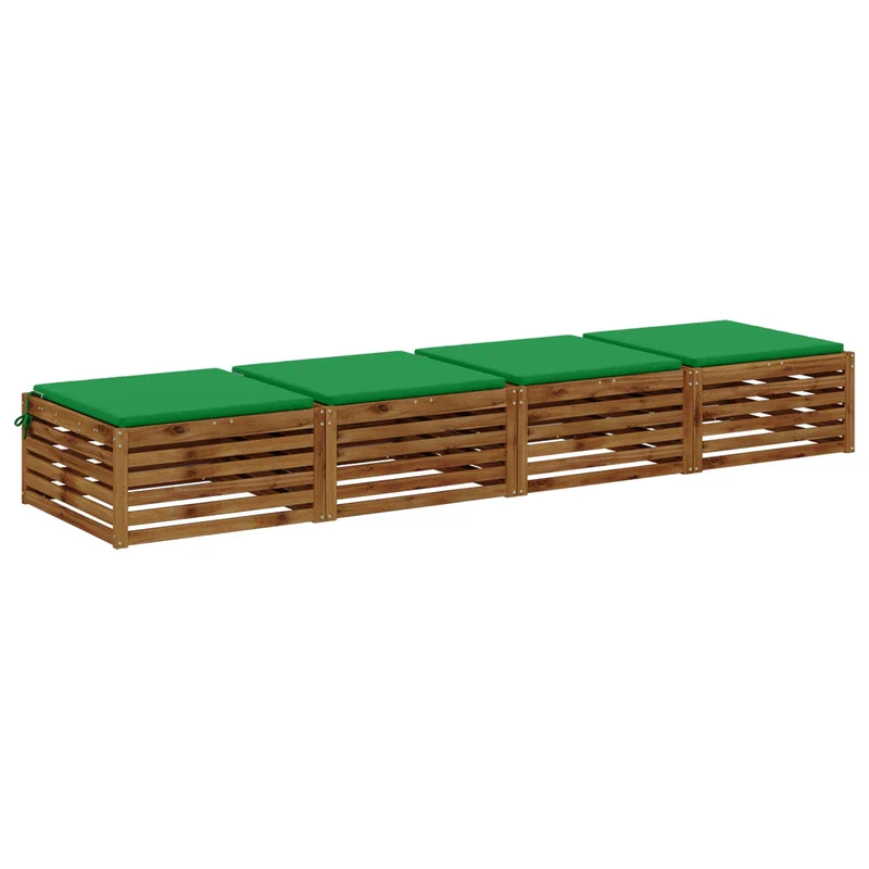 Seat Cushions SOEST 4 pcs 100% Polyester Green 80 x 80 x 3 cm