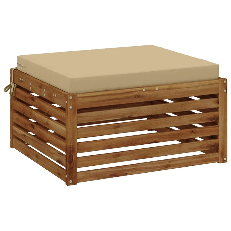Seat Cushions SOEST 100% Polyester Beige 70 x 70 x 7 cm