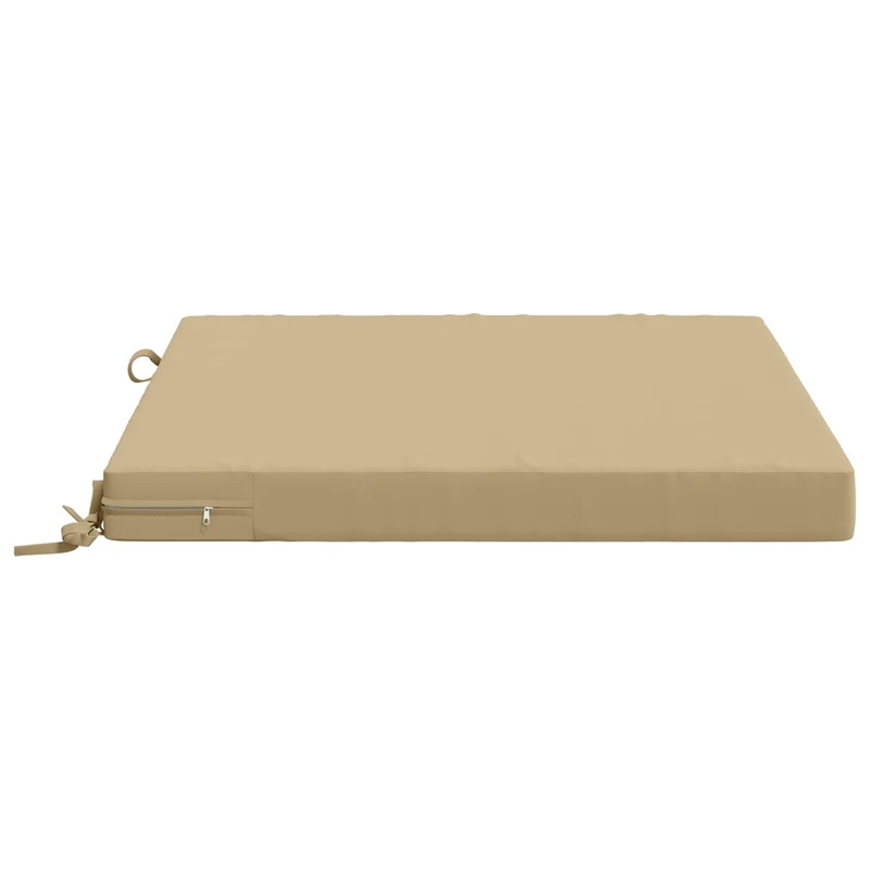 Seat Cushions SOEST 100% Polyester Beige 70 x 70 x 7 cm