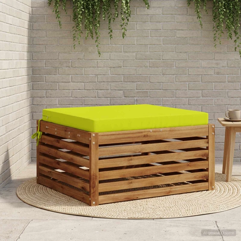 Seat Cushions SOEST 100% Polyester Bright Green 70 x 70 x 7 cm