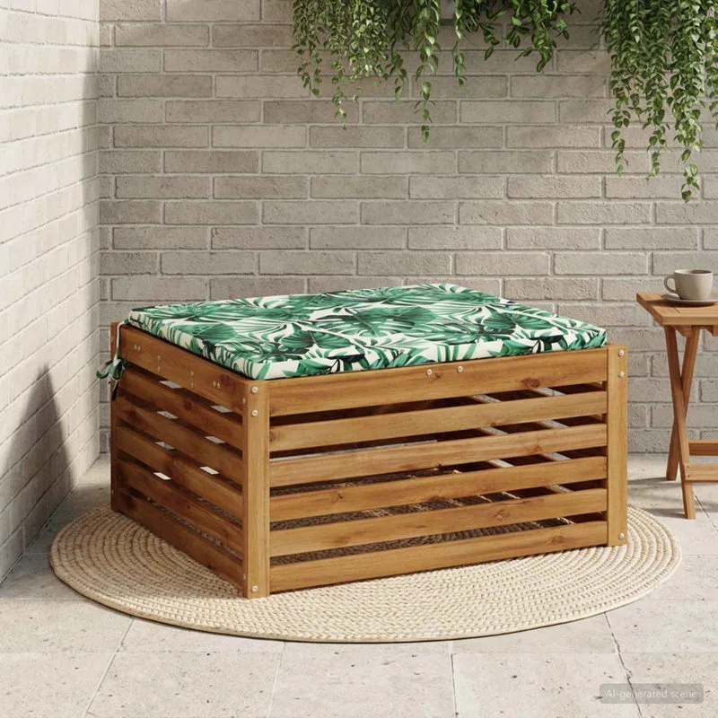 Seat Cushions SOEST 100% Polyester Leaf Pattern 80 x 80 x 3 cm