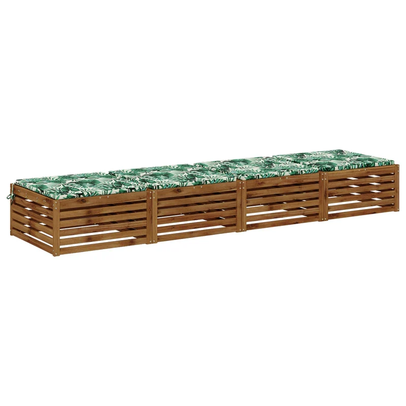 Seat Cushions SOEST 4 pcs 100% Polyester Leaf Pattern