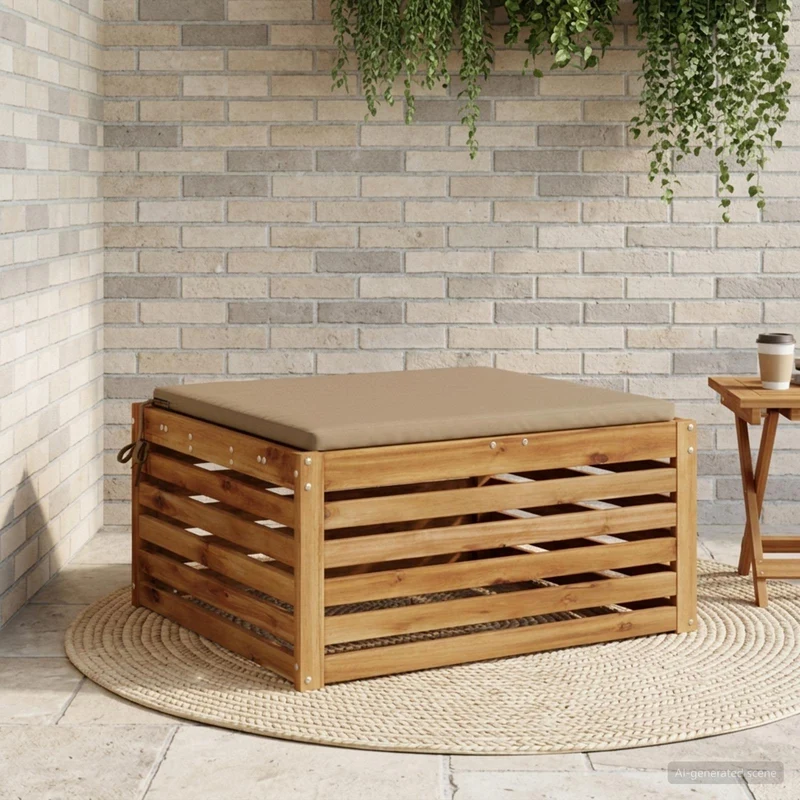 Seat Cushions SOEST 100% Polyester Taupe 80 x 80 x 3 cm