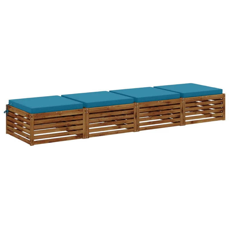 Seat Cushions SOEST 4 pcs 100% Polyester Light Blue