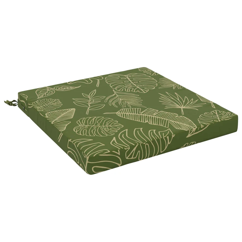 Seat Cushions SOEST 100% Polyester Leaf Design 70 x 70 x 7 cm
