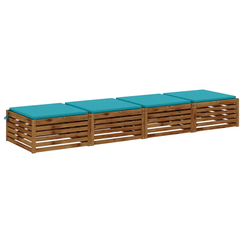 Seat Cushions SOEST 4 pcs 100% Polyester Turquoise
