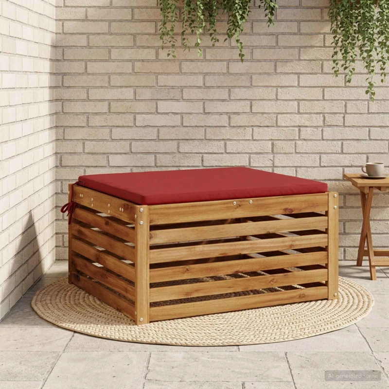 Seat Cushions SOEST 100% Polyester Wine Red 80 x 80 x 3 cm