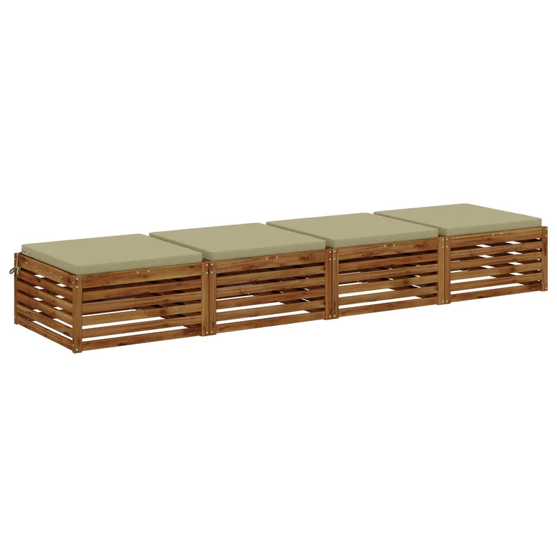 Seat Cushions SOEST 4 pcs 100% Polyester Light Green