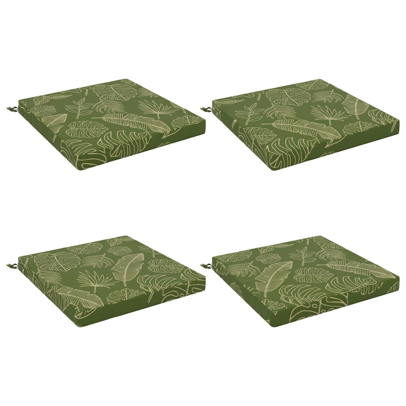Seat Cushions SOEST 4 pcs 100% Polyester Leaf Design