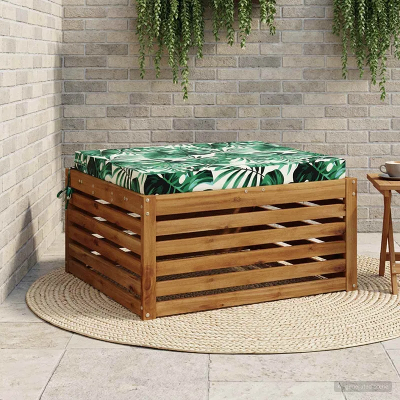 Seat Cushions SOEST 100% Polyester Leaf Pattern 70 x 70 x 7 cm