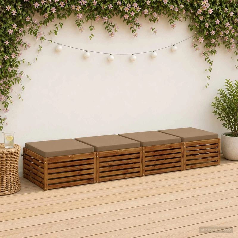 Seat Cushions SOEST 4 pcs 100% Polyester Taupe 70 x 70 x 7 cm