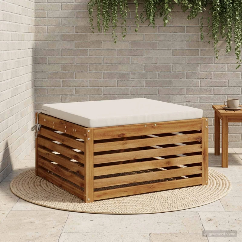 Seat Cushions SOEST 100% Polyester White 80 x 80 x 5 cm