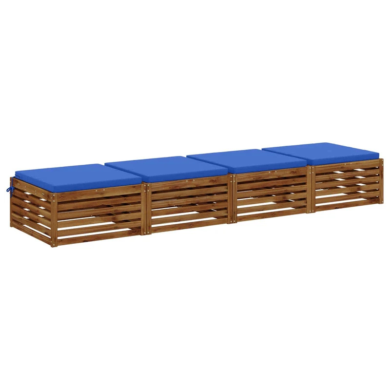 Seat Cushions SOEST 4 pcs 100% Polyester Royal Blue