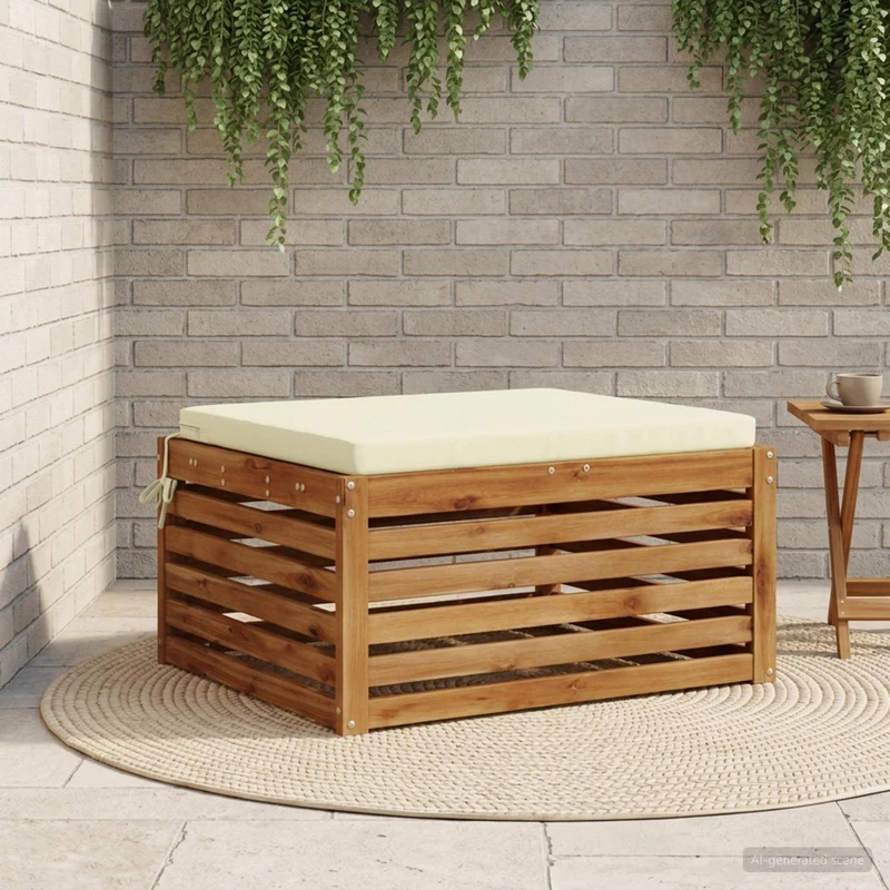 Seat Cushions SOEST 100% Polyester Cream 80 x 80 x 5 cm