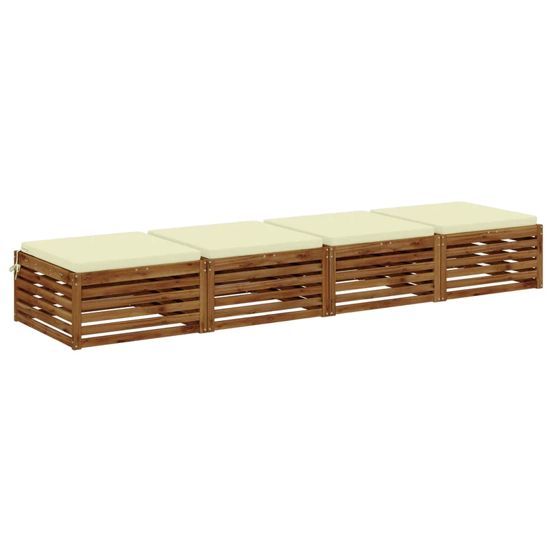 Seat Cushions SOEST 4 pcs 100% Polyester Cream 80 x 80 x 5 cm