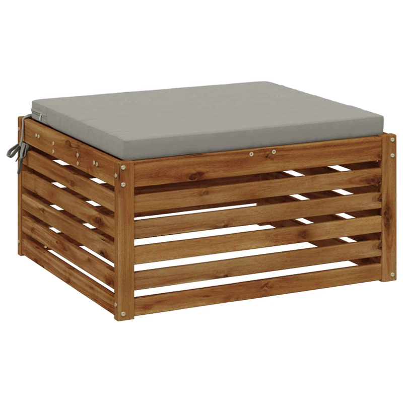 Seat Cushions SOEST 100% Polyester Grey 80 x 80 x 5 cm