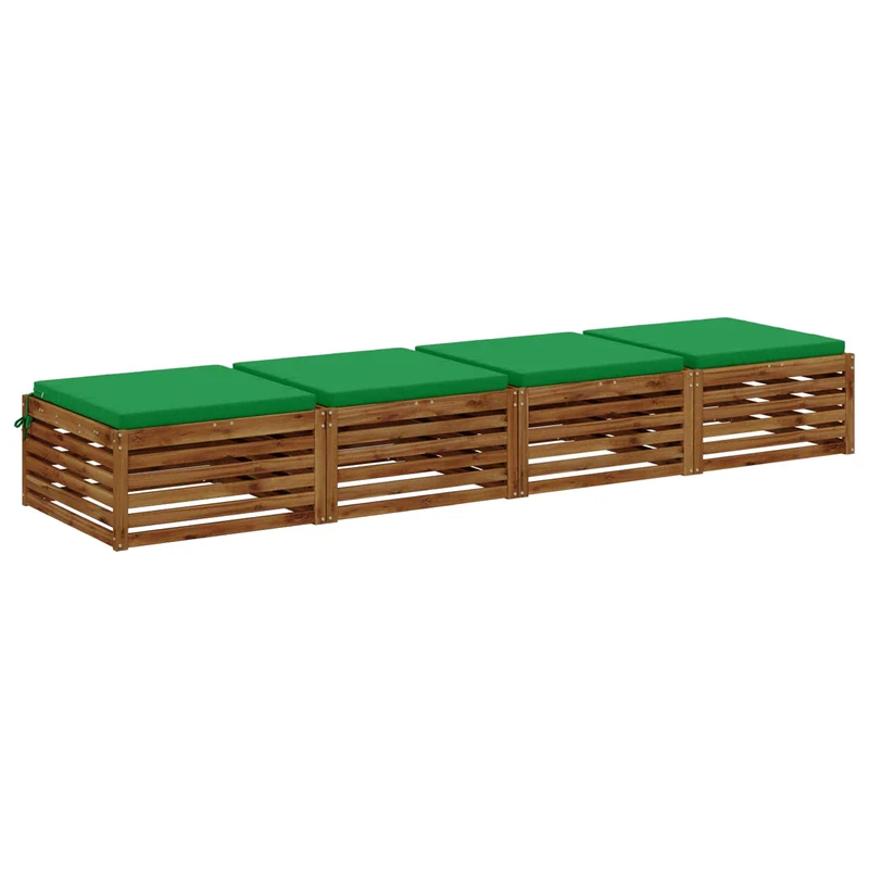 Seat Cushions SOEST 4 pcs 100% Polyester Green 80 x 80 x 5 cm