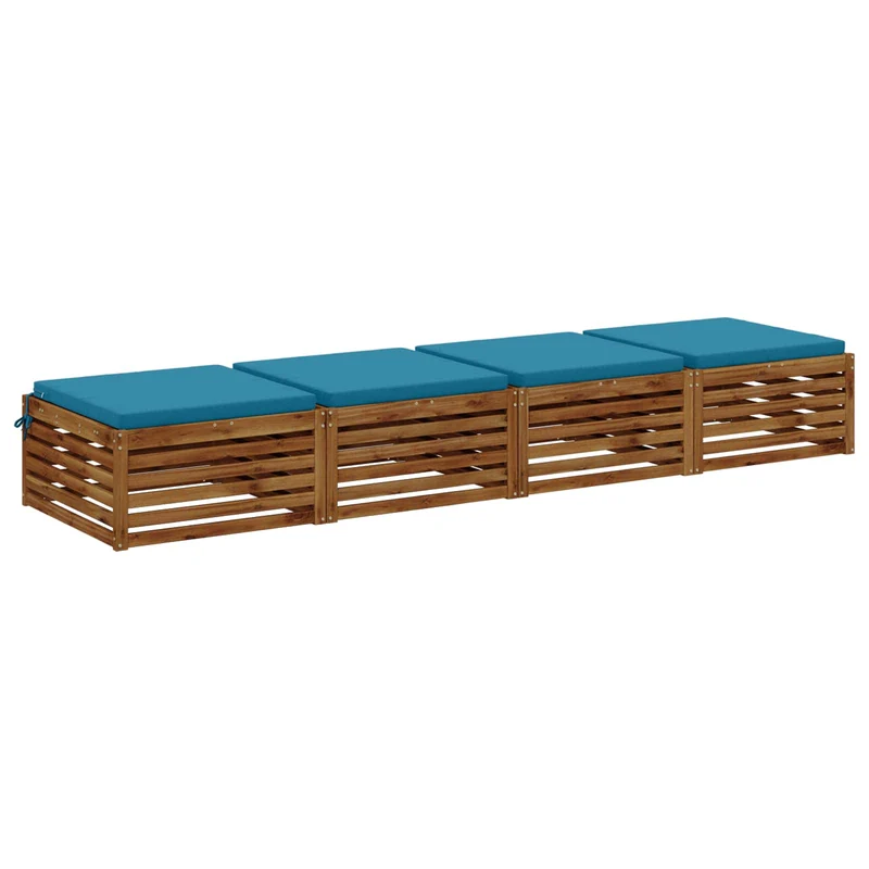 Seat Cushions SOEST 4 pcs 100% Polyester Light Blue