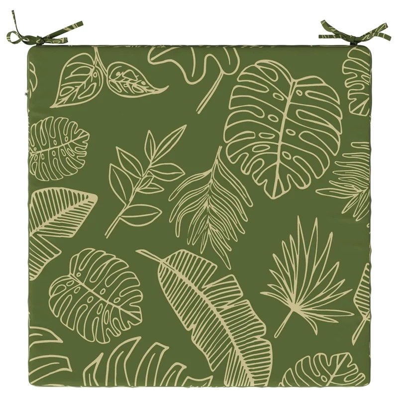 Seat Cushions SOEST 100% Polyester Leaf Design 80 x 80 x 5 cm