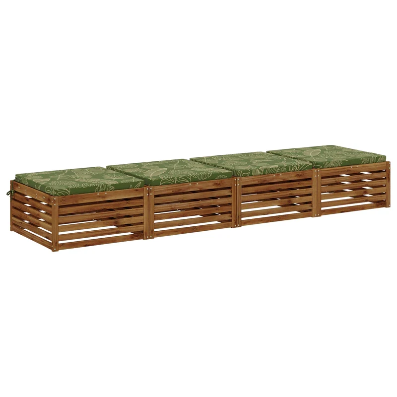 Seat Cushions SOEST 4 pcs 100% Polyester Leaf Design