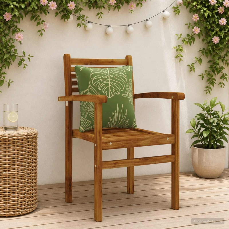 Back Cushion PUTTEN 4 pcs 100% Polyester Leaf Design