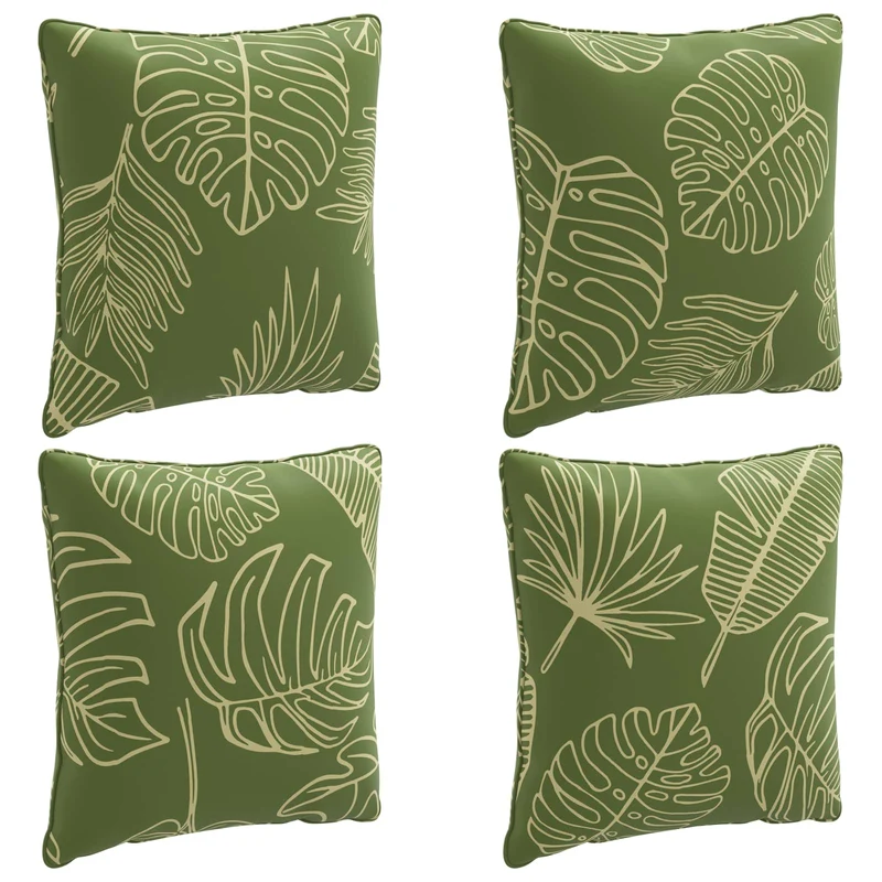 Back Cushion PUTTEN 4 pcs 100% Polyester Leaf Design